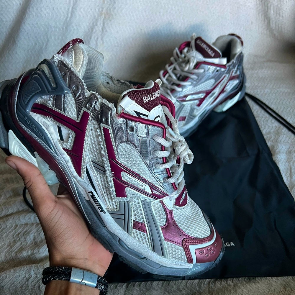 Balenciaga Runners – Size 11 – Burgundy/White/Black.